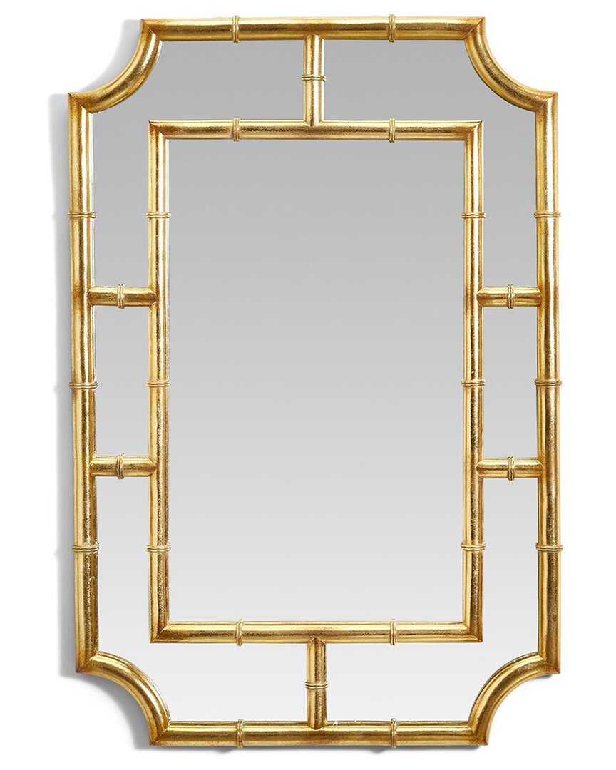 Two's Company Bamboo Wall Mirror In Gold