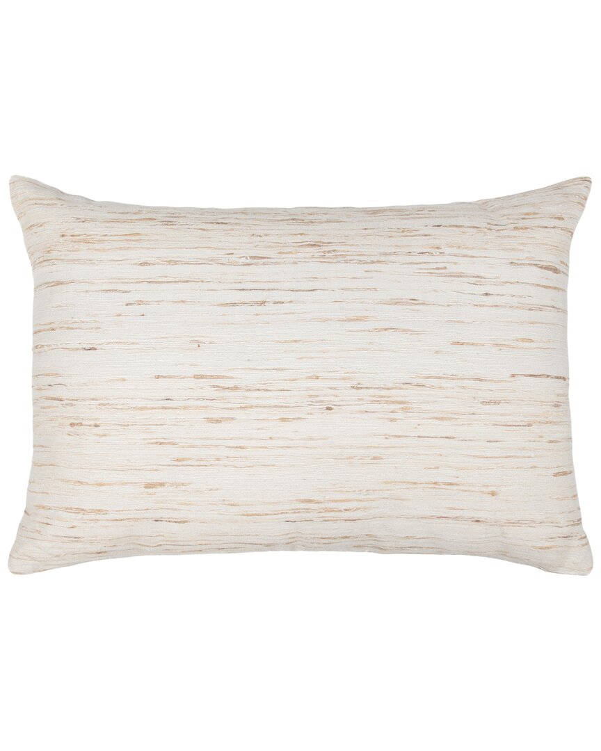 Classic Home Luxury Raw Silk Woven Dalton Throw Pillow In Sand