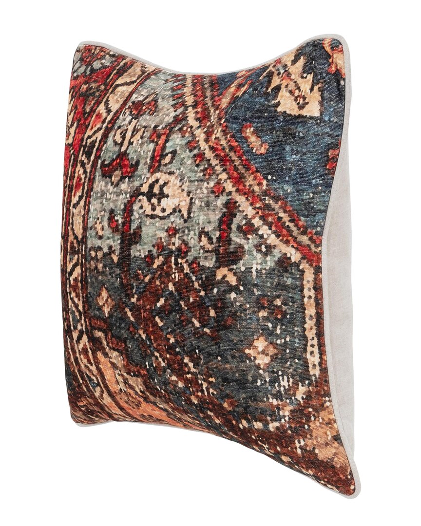 Classic Home Distressed Vintage Rug Digital Print Westbury Throw Pillow In Multi