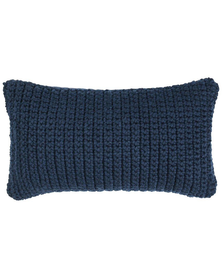 Classic Home Handwoven Knitted Prism Throw Pillow In Blue