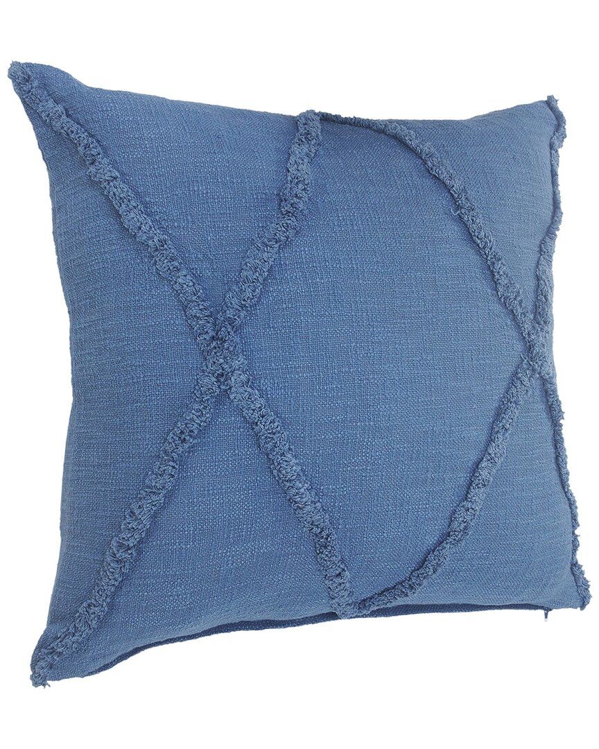 Lr Home Shena Hand-tufted Diamond Throw Pillow In Blue