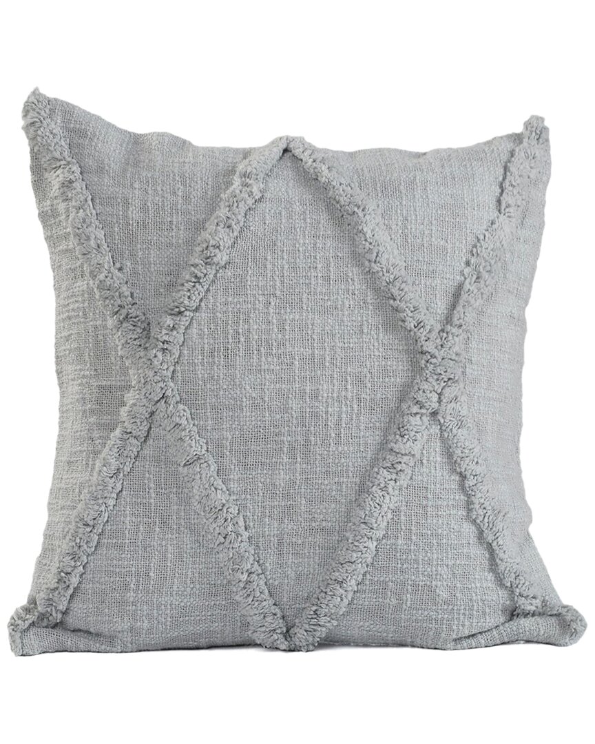 Lr Home Shena Hand-tufted Diamond Throw Pillow In Grey