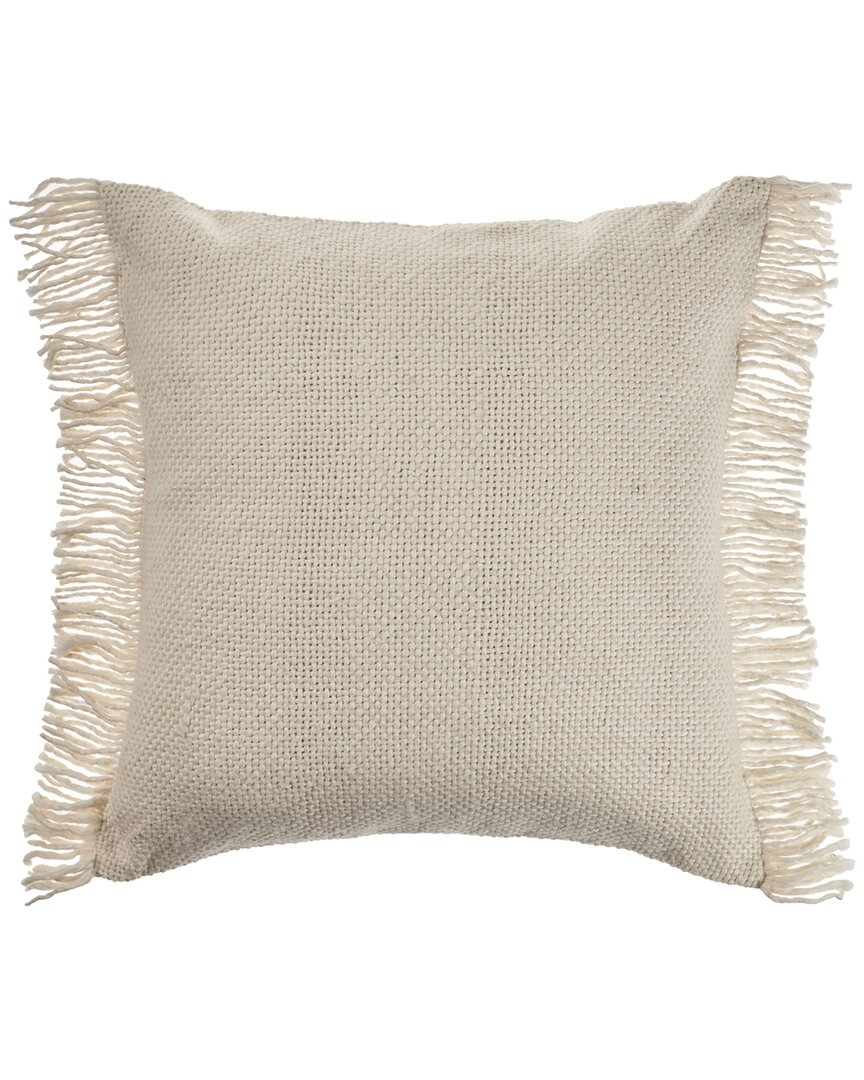 Lr Home Aarna Solid Woven Throw Pillow In White