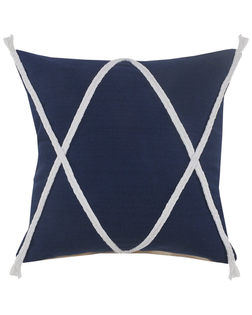 Lr Home Sindy Coastal Geometric Braided Throw Pillow In Blue