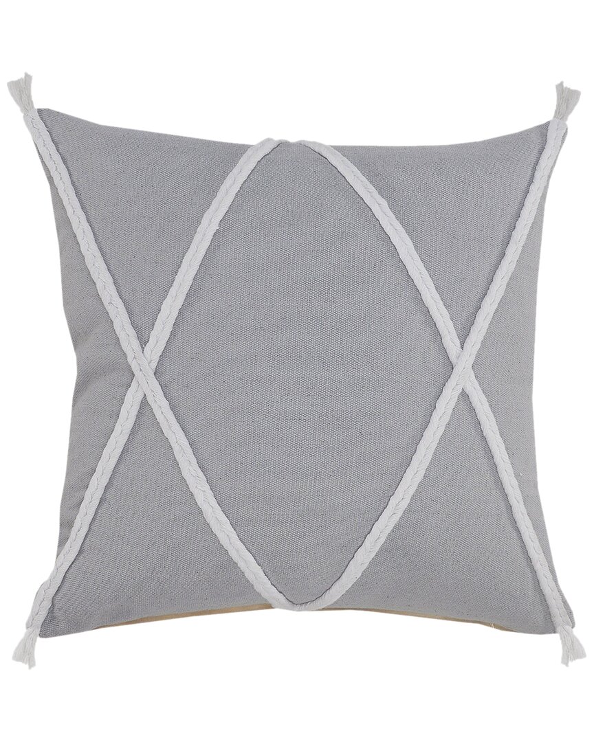 Lr Home Sindy Coastal Geometric Braided Throw Pillow In Grey