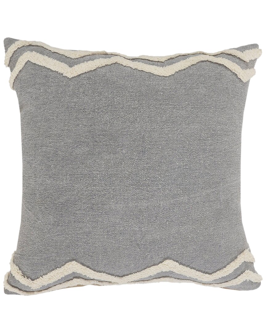 Lr Home Reena Soft Chevron Bordered Throw Pillow In Grey