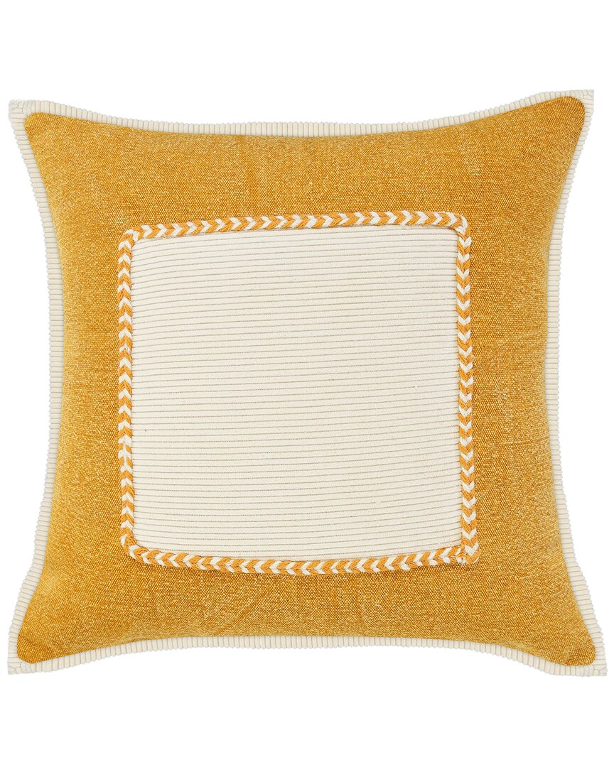 Lr Home Sabien Golden Glow Yellow Framed Throw Pillow In Yellow