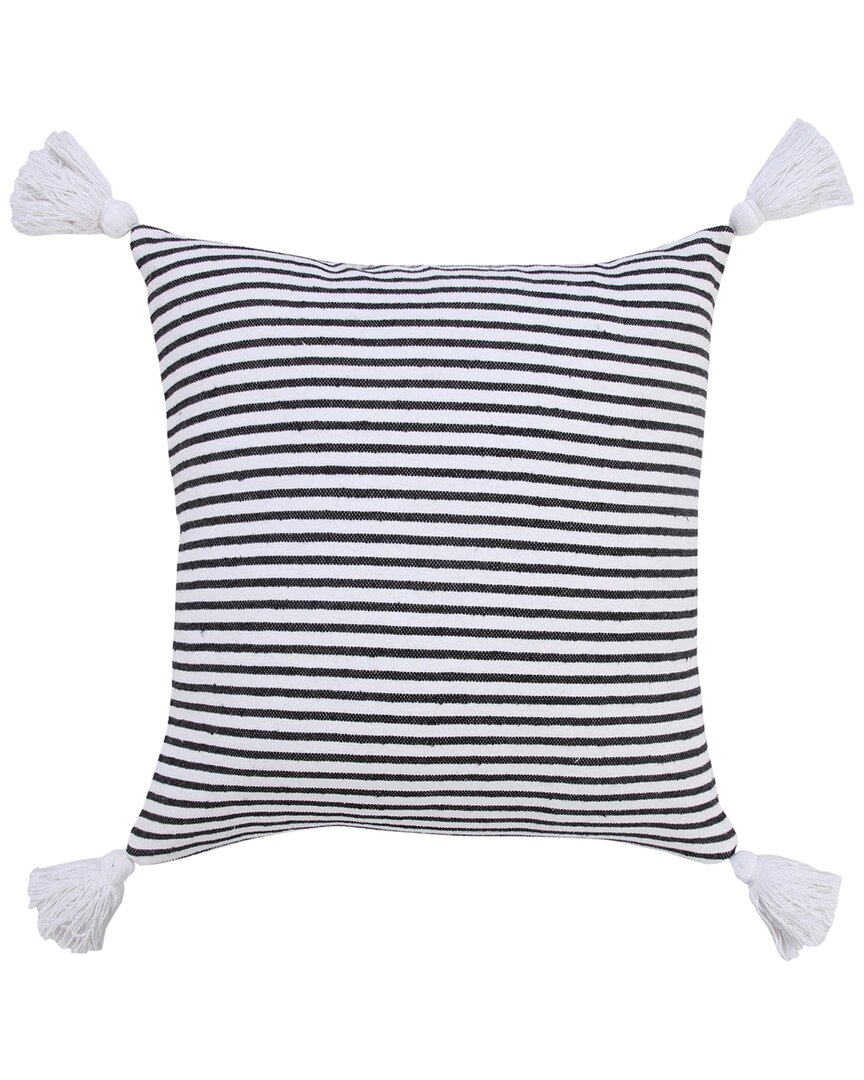 Lr Home Ingrid Basic Balanced Striped Throw Pillow In Black