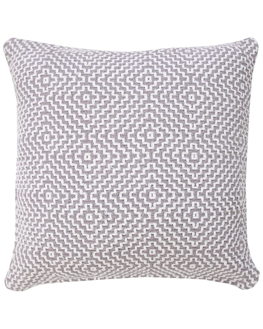 Lr Home Ingrid Diamond Delight Woven Geometric Throw Pillow In Grey