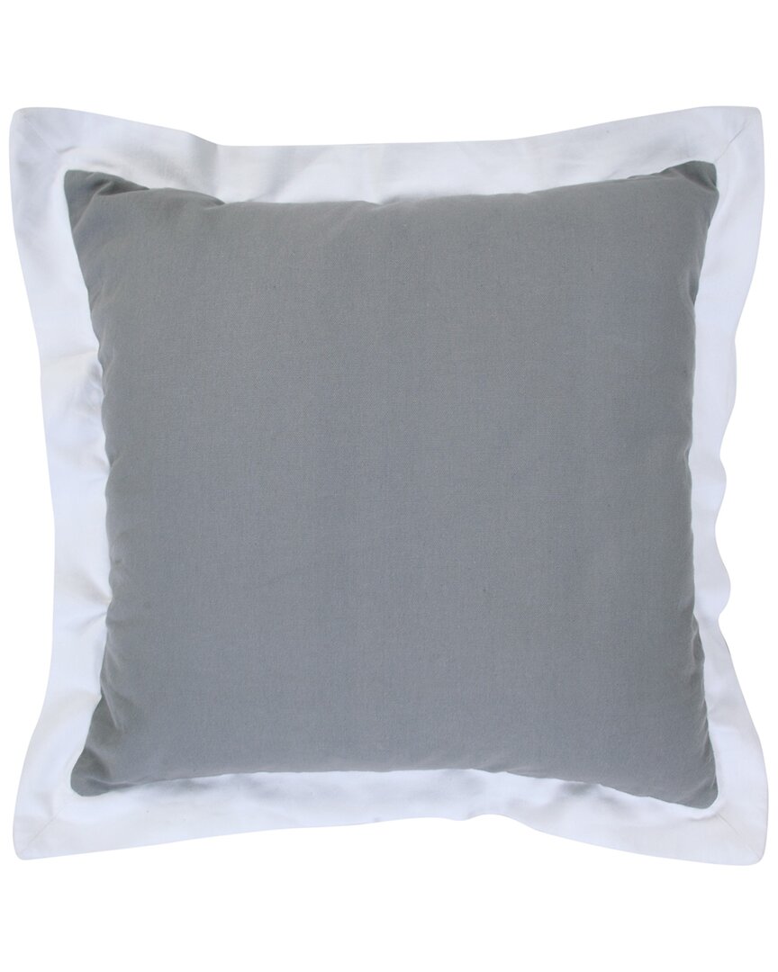 Lr Home Brynn Bordered Flange Frame Throw Pillow In Grey
