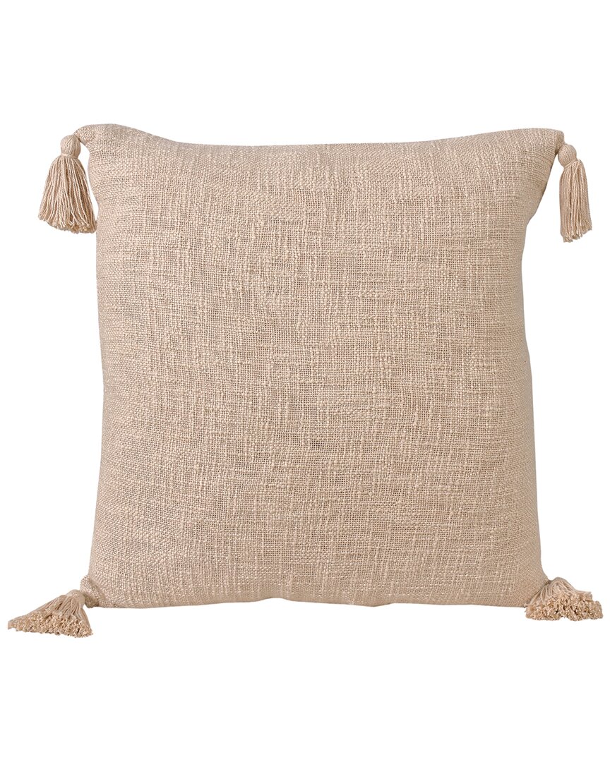 Lr Home Tan Ingrid Unique Neutral Solid Throw Pillow In Brown