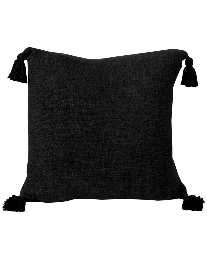 Lr Home Ingrid Unique Neutral Solid Throw Pillow In Black