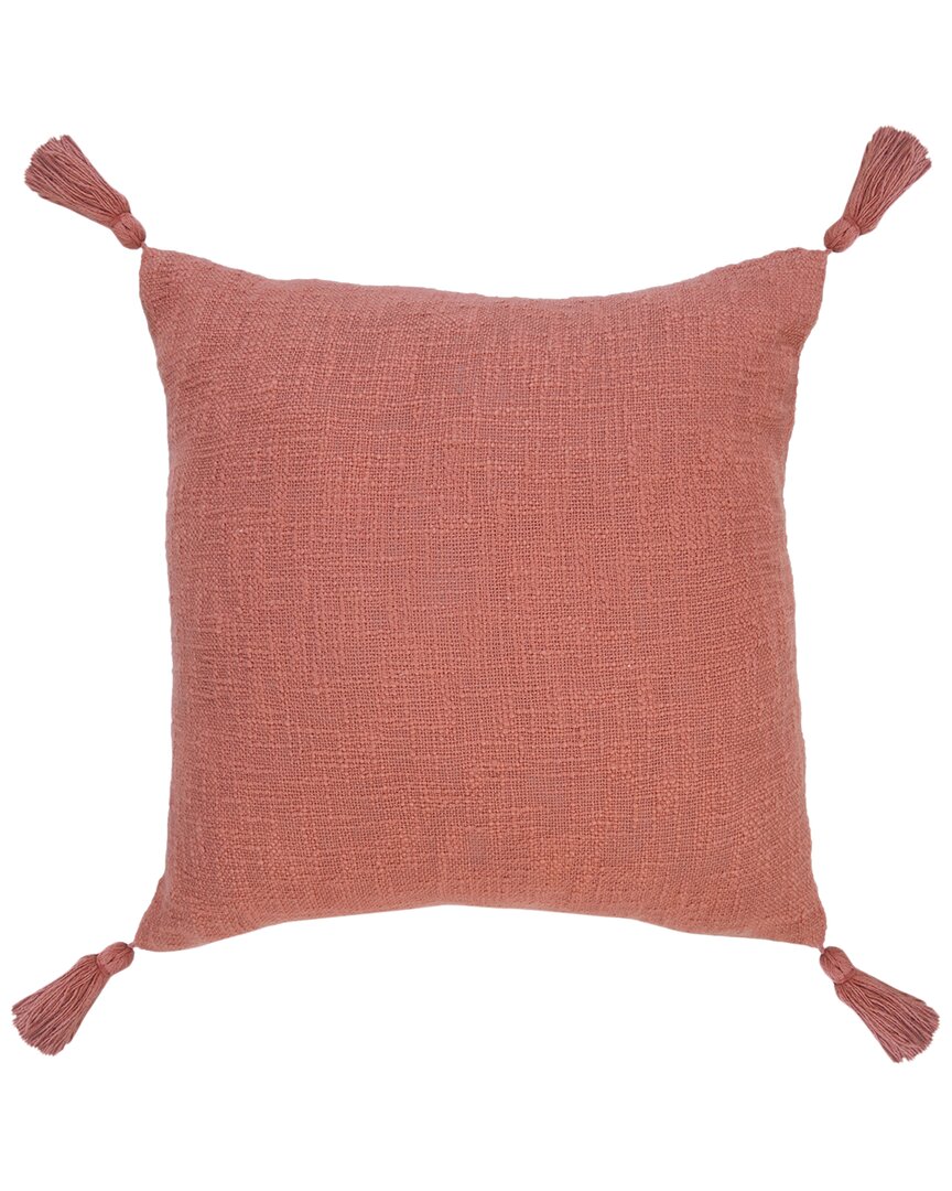 Lr Home Ingrid Unique Neutral Solid Throw Pillow In Red