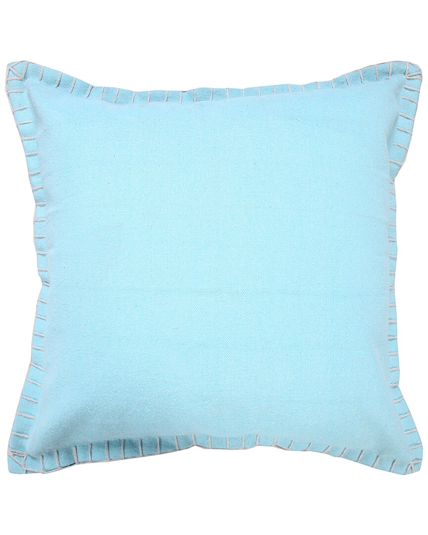 Lr Home Vivian Embroidered Edge Bordered Throw Pillow In Blue