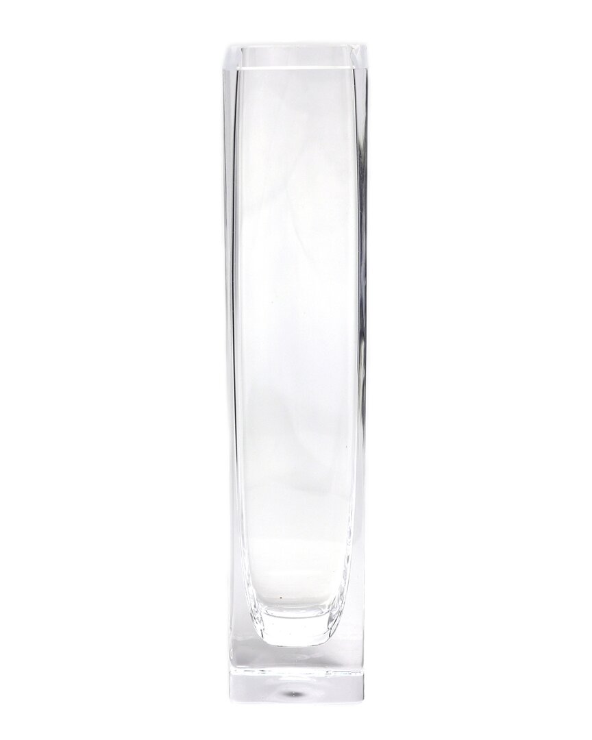 Murano Art Collection Murano 10in Quadrato Bud Vase In Clear