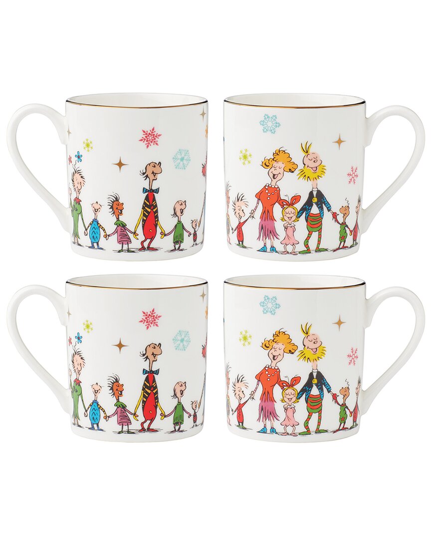 Lenox Merry Grinchmas Porcelain Mugs, Set Of 4