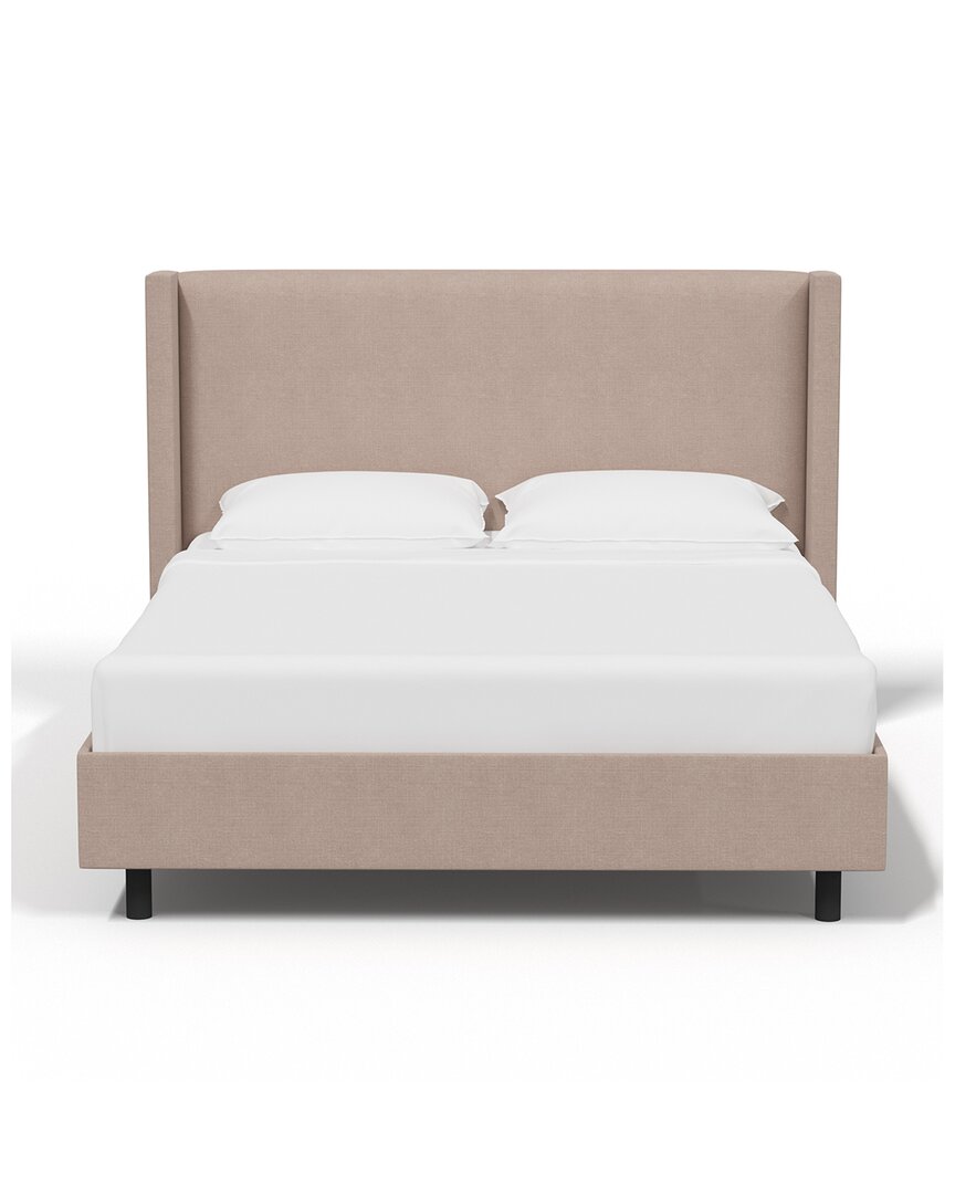 Skyline Furniture Upholstered Platform Bed Linen In Grey