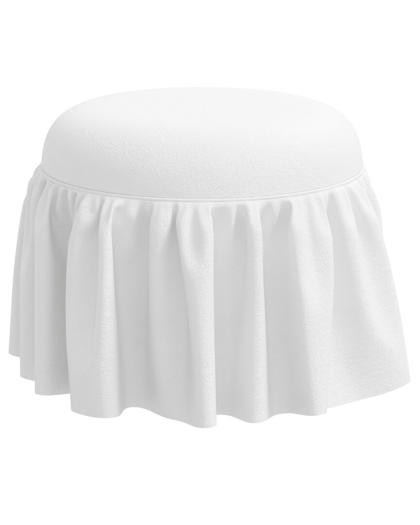 Skyline Furniture Round Upholstered Ottoman In White