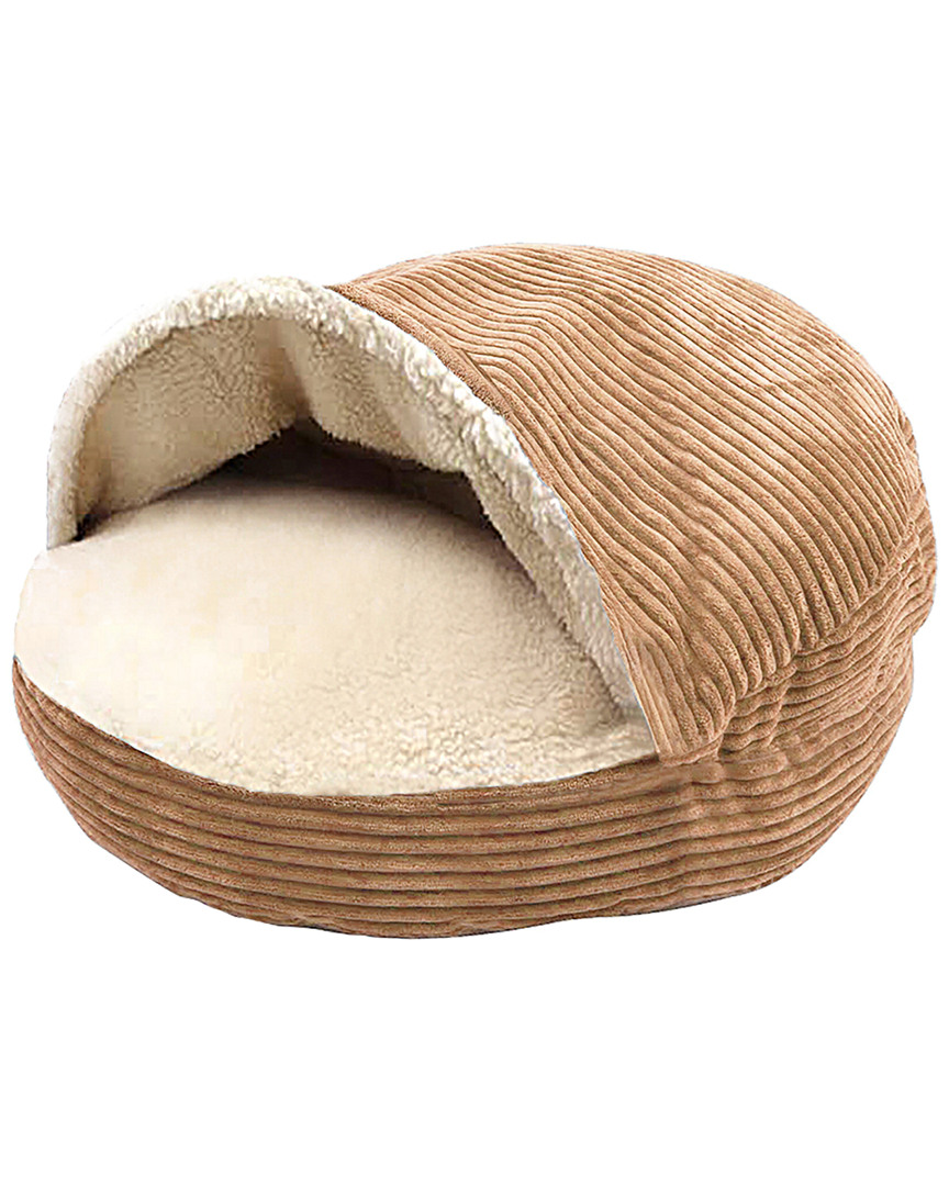 Precious Tails Plush Corduroy & Sherpa-lined Pet Cave Bed