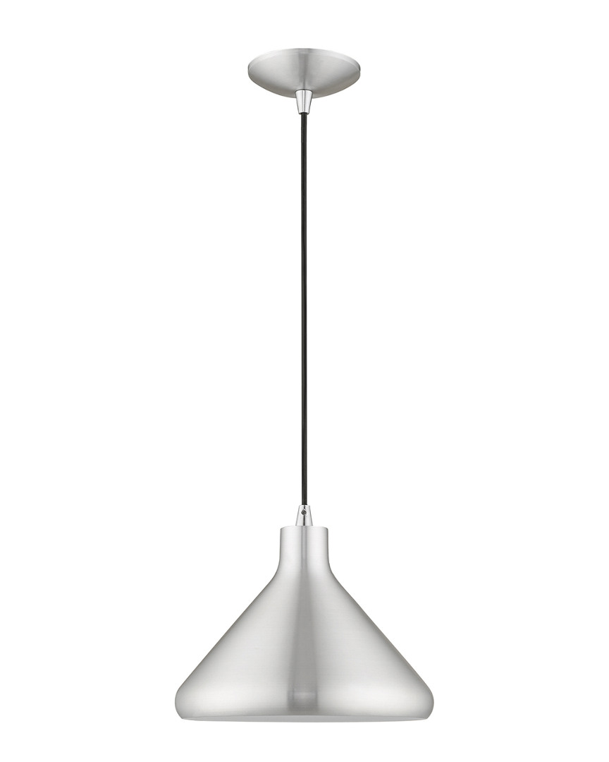 Livex Lighting Livex Metal Shade 1 Lt Brushed Aluminum Mini Pendant