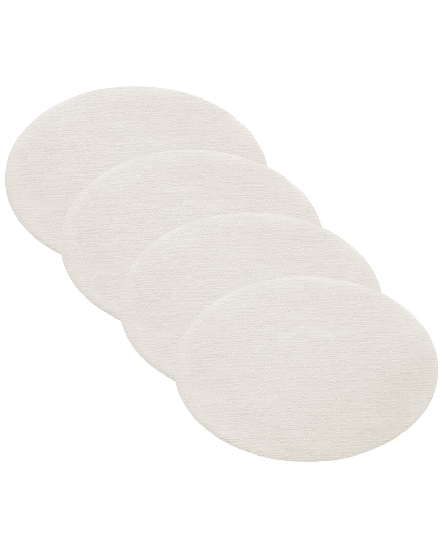 Villeroy & Boch Set Of 4 Manufacture Rock Oval Faux Leather Reversible Placemats In Neutral