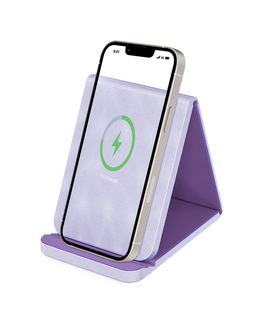 Phunkee Tree Folding Leather Wireless Charging Stands In Purple