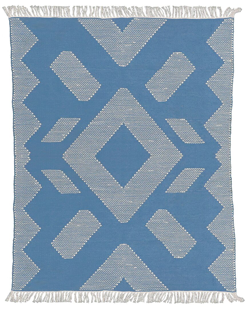 National Tree Company Hand Woven Outdoor Rug In Blue