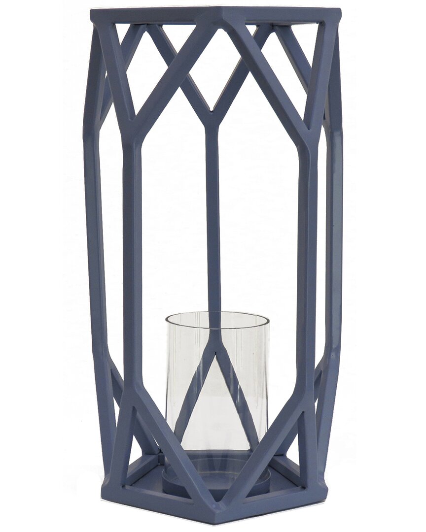 National Tree Company 14in Candle Lantern In Blue
