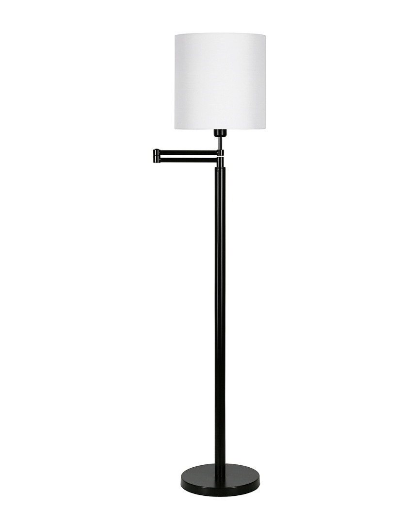 Abraham + Ivy Moby Swing Arm Lamp Round Shade In Black