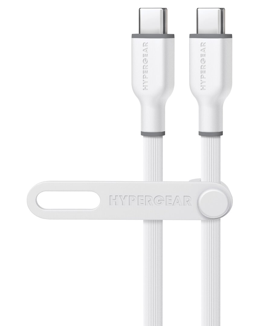 Hypergear Flexi Pro Usb-c To Usb-c Cable 15ft In White