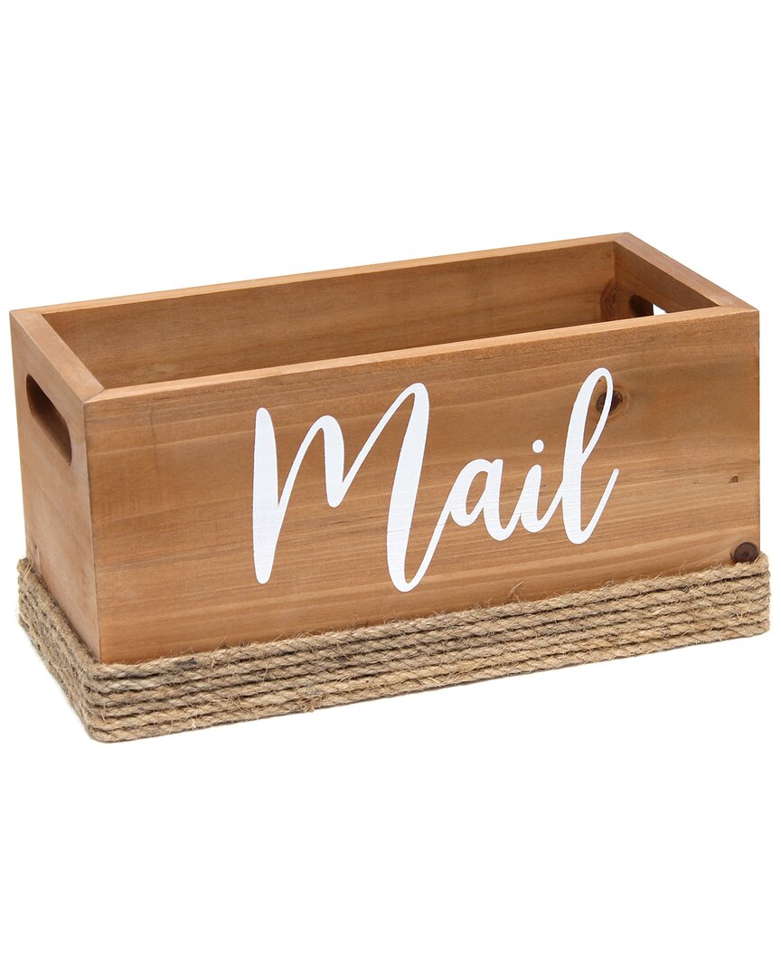 Lalia Home Homewood Farmhouse Rustic Wood Decorative Mail Holder In Brown