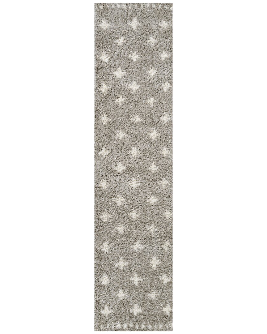 Jonathan Y Cristo Berber Geometric Shag Polypropylene Rug In Grey