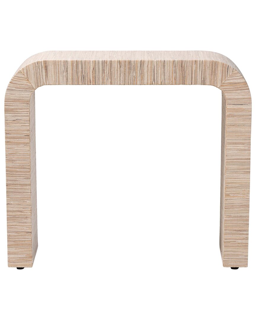 Baxton Studio Yareli Bohemian Woven Grasscloth Console Table