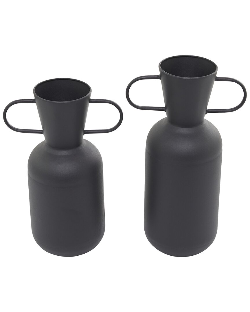 Peyton Lane Set Of 2 Vases In Black