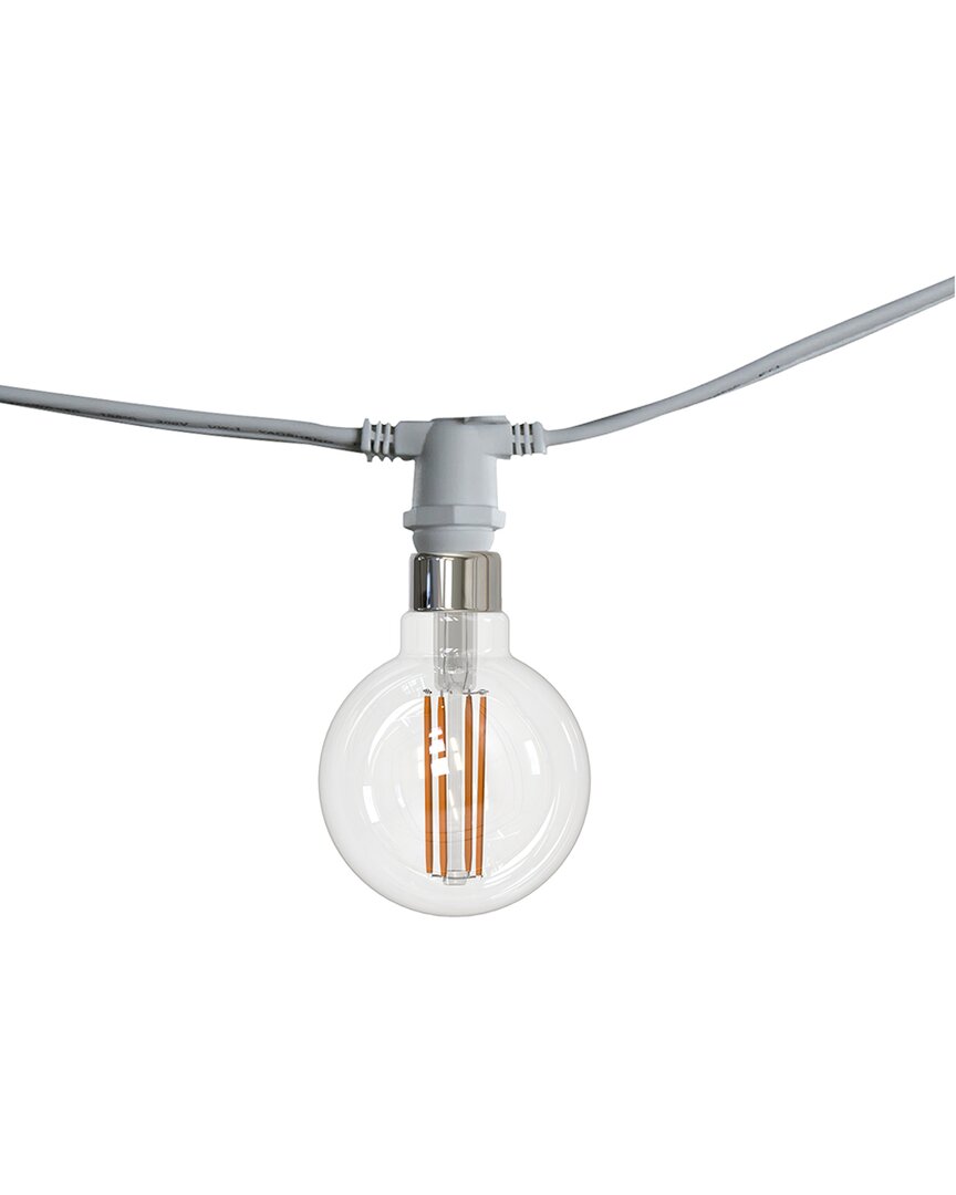 Bulbrite 25ft White String Light Kit With Clear G16 Led Light Bulbs, 1pk