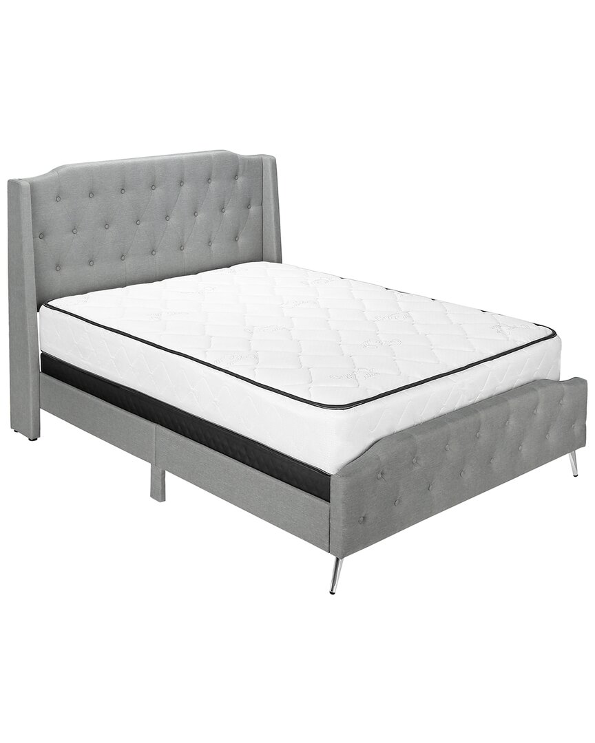 Monarch Specialties Queen Size Platform Bed In Grey