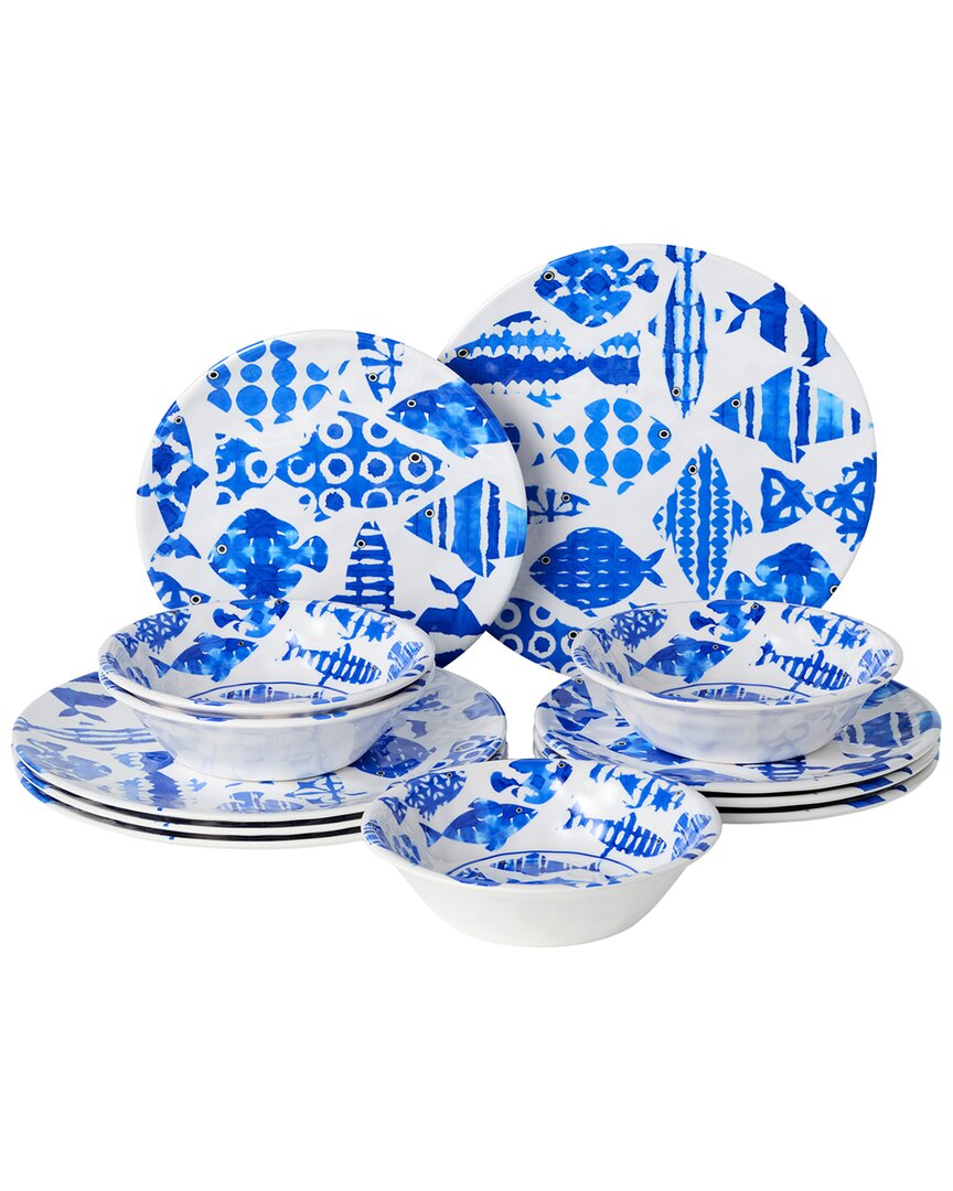 Certified International Fish Tale Melamine 12pc Dinnerware Set