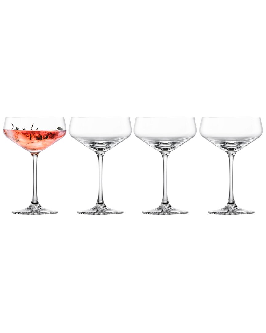 Zwiesel Glas Set Of 4 Echo Crystal Coupe Cocktail Glasses In Transparent