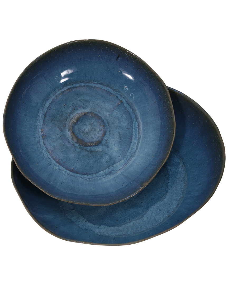 Sagebrook Home Ceramic Bowls In Blue