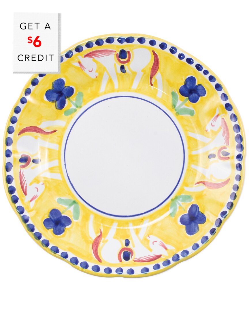 Vietri Campagna Cavallo Dinner Plate With $6 Credit In Yellow