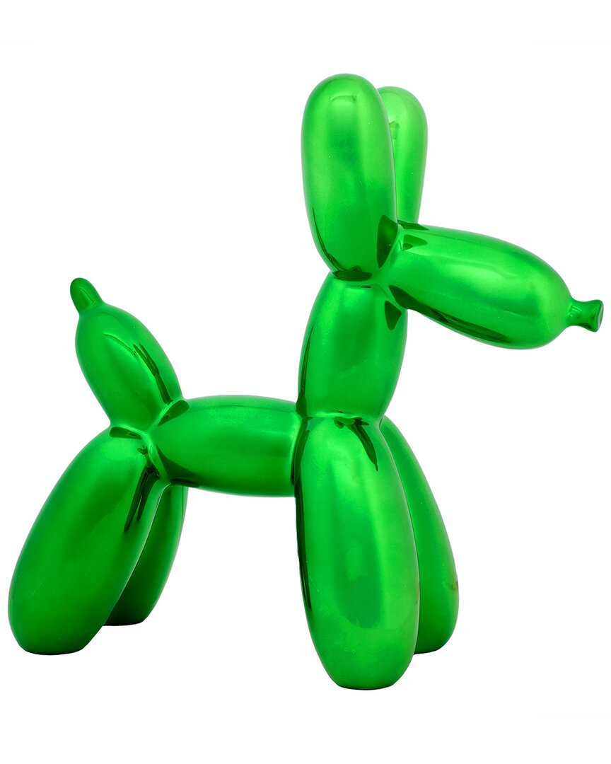 National Tree Company 11in Electroplated Green Balloon Dog Figurine In Green