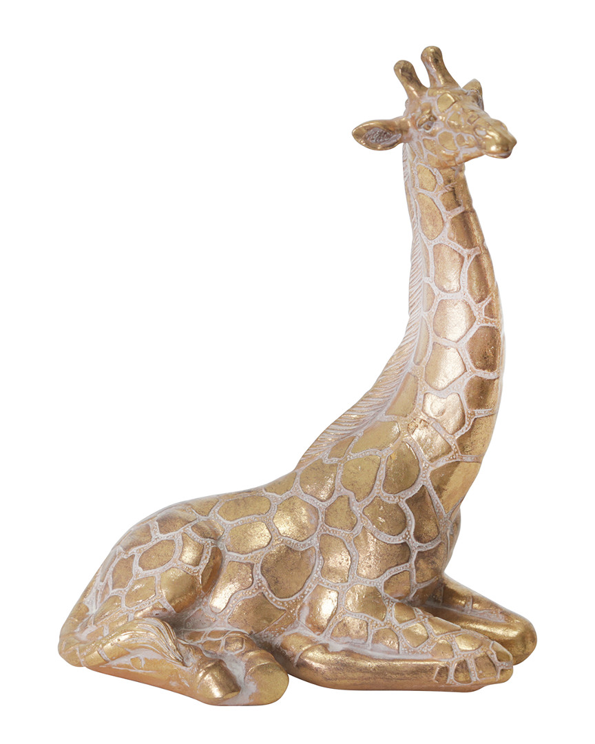 Sagebrook Home Resin Sitting Giraffe In Gold
