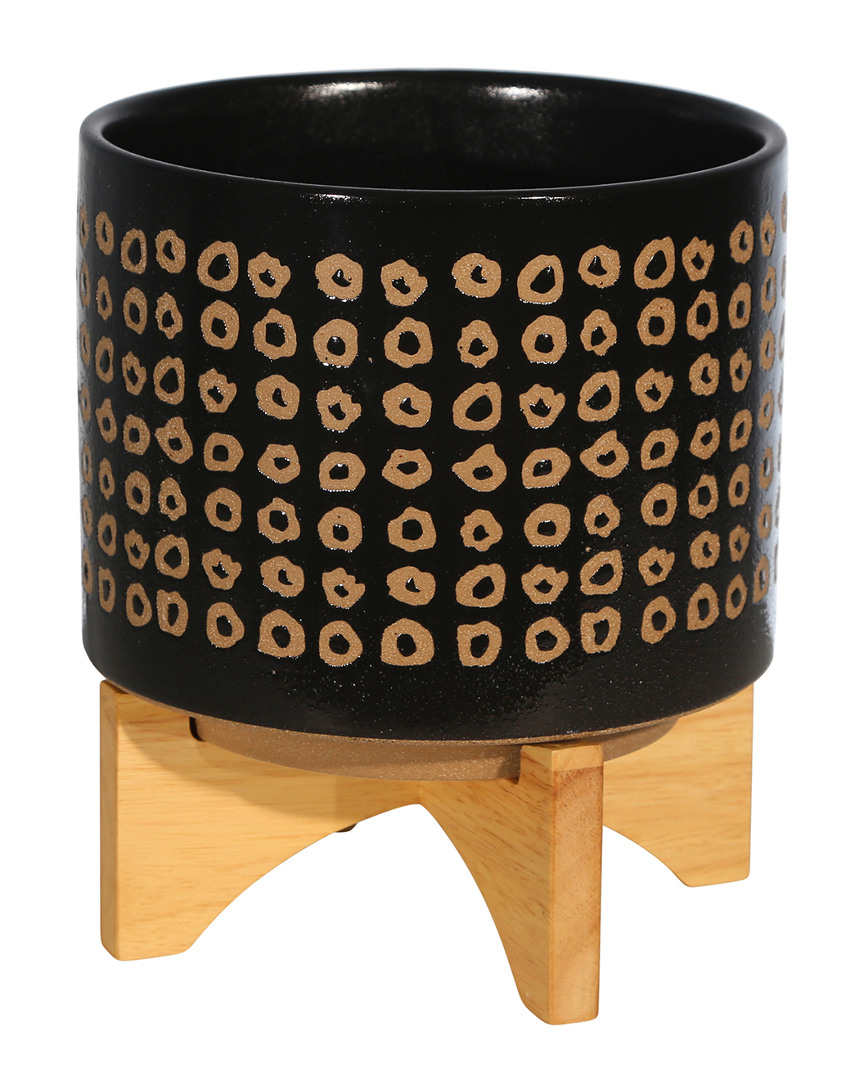Sagebrook Home Ceramic Planter In Brown