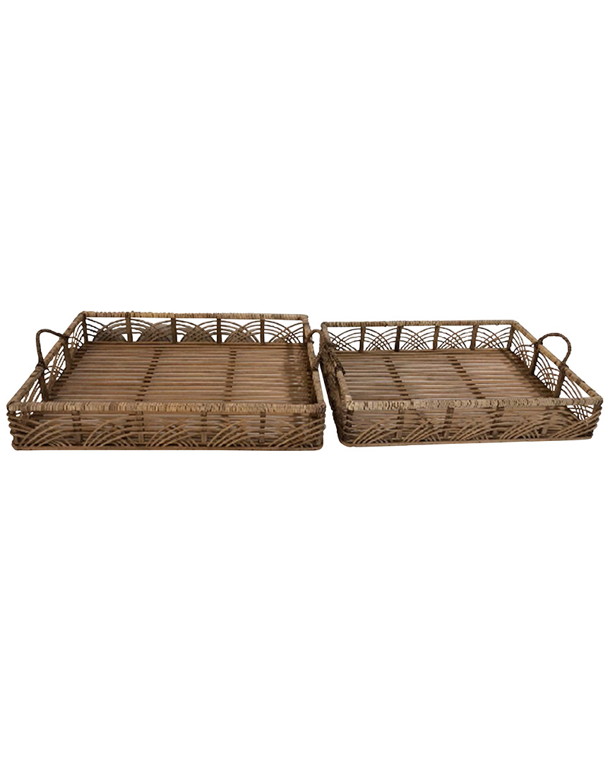 Sagebrook Home Bamboo Tray In Brown