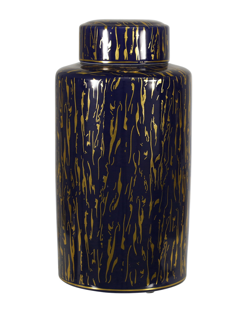 Sagebrook Home Ceramic Jar In Blue