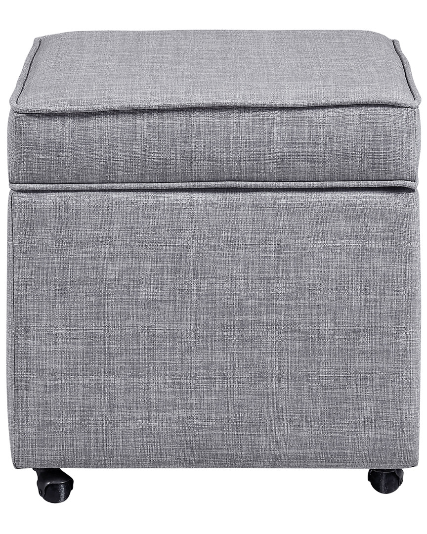 Inspired Home Martina Storage Ottoman In Gray