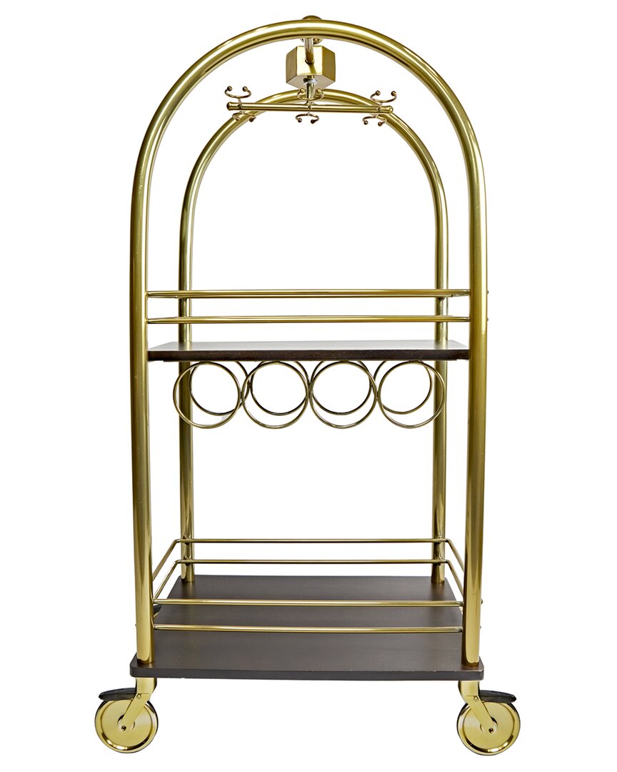 Shop Godinger Bellhop Luggage Bar Cart In Gold