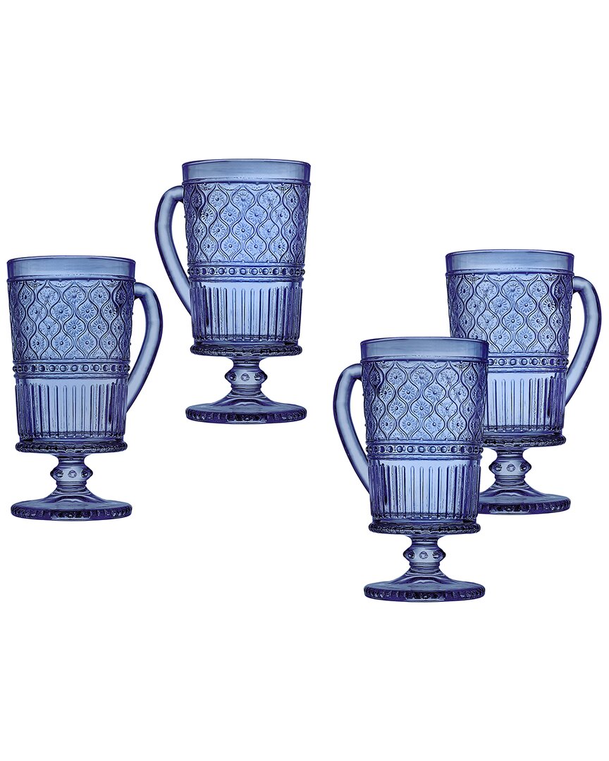 Godinger Set Of 4 Claro Goblets In Blue