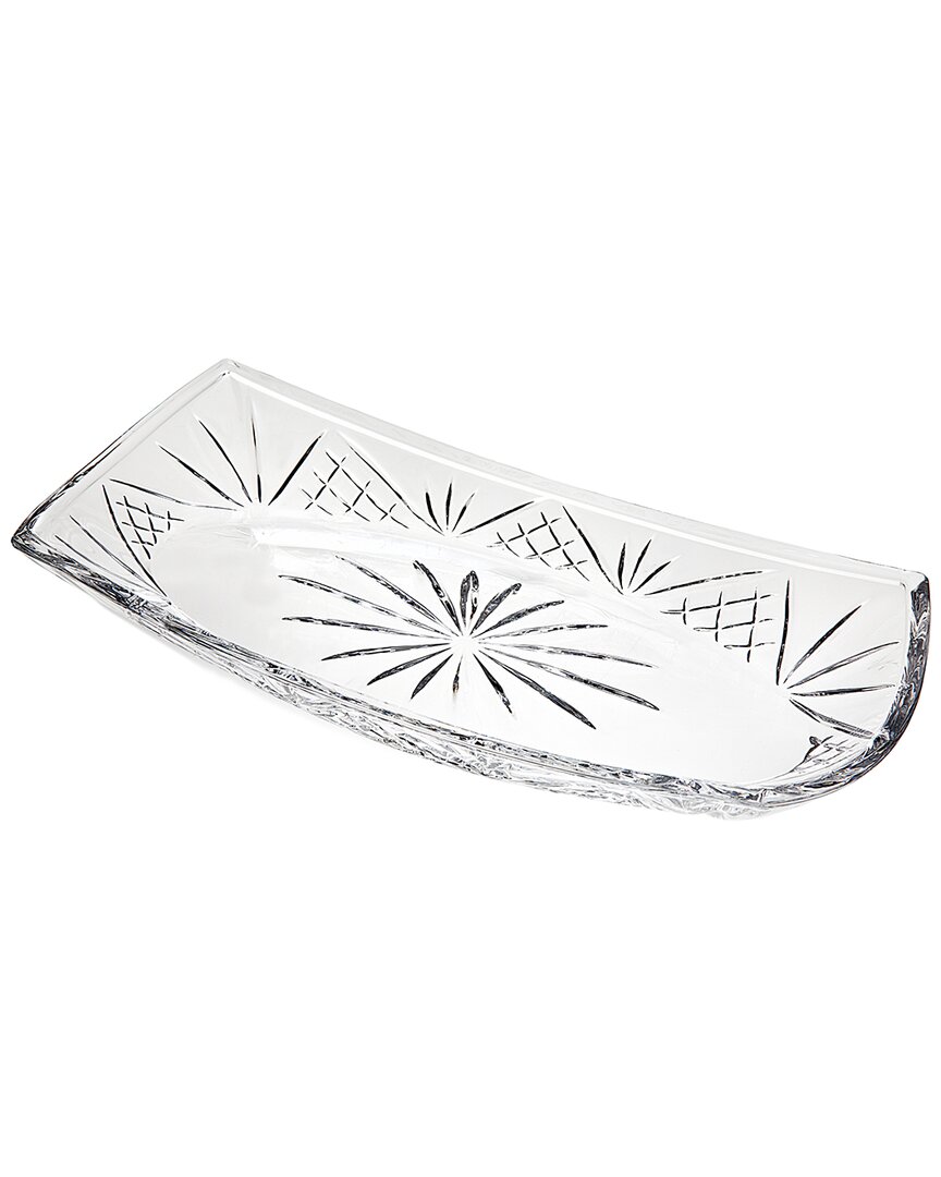 Godinger Dublin Crystal Oval Serving Tray In Clear