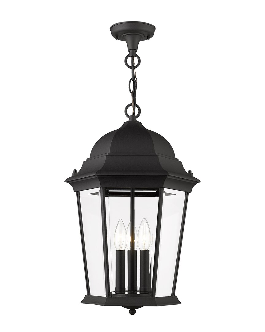 Livex Lighting 3-light Textured Black Outdoor Pendant Lantern